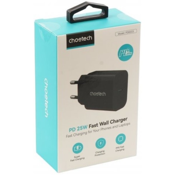 Фото - Сетевое зарядное устройство Choetech PD6003-EU-BK