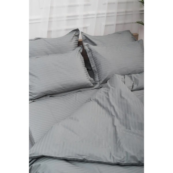 Фото - Комплект постільної білизни Moon&Star Satin Stripe Stripe Gray 175х210 (MS-820003647)