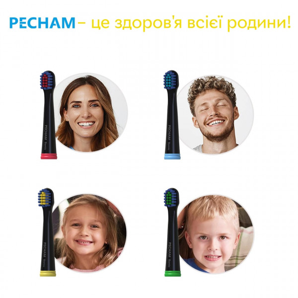 Фото - Насадка для зубной щетки Pecham Черные 4 шт.