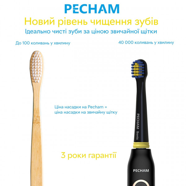 Фото - Насадка для зубной щетки Pecham Черные 4 шт.
