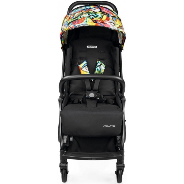 Фото - Коляска прогулочная Peg-Perego Selfie Street Art (черная с абстрактным рисунком)