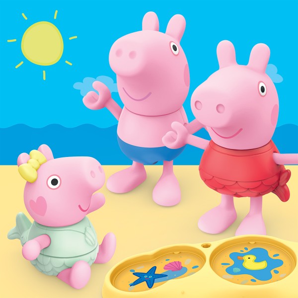 Фото - Ігрова фігурка-сюрприз Peppa Pig FIGURINES – ТРИ МАЛЕНЬКІ СВИНКИ НА ПЛЯЖІ (G2833)