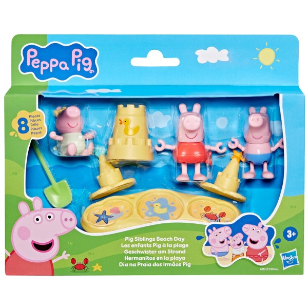 Фото - Ігрова фігурка-сюрприз Peppa Pig FIGURINES – ТРИ МАЛЕНЬКІ СВИНКИ НА ПЛЯЖІ (G2833)