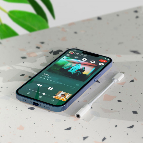 Фото - Перехідник аудіо Choetech 3.5мм 4pin (F) Audio DAC Chip MFi,  0.1m (AUX005)