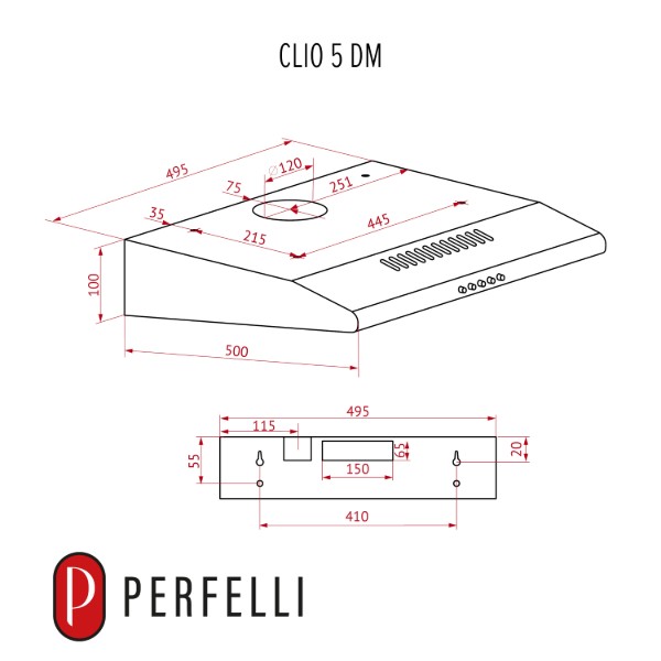 Фото - Витяжка традиційна Perfelli CLIO 5 DM BIANCO