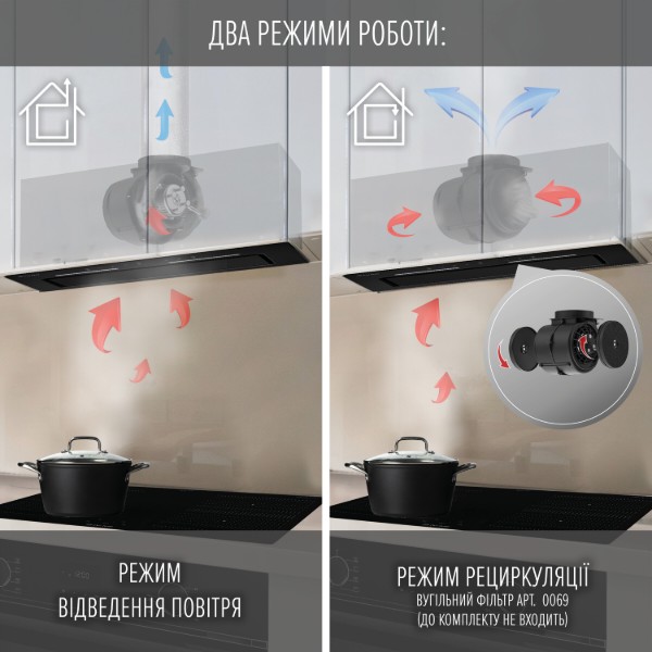 Фото - Вытяжка встраиваемая Perfelli NUOVA 6JWRBM NERO SILENZIO