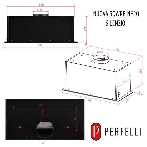 Фото - Вытяжка встраиваемая Perfelli NUOVA 6QWRB NERO SILENZIO
