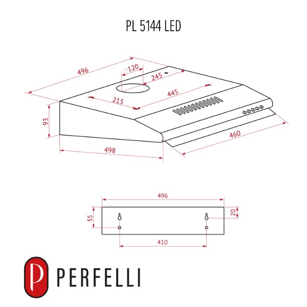 Фото - Вытяжка традиционная Perfelli PL 5144 BG LED