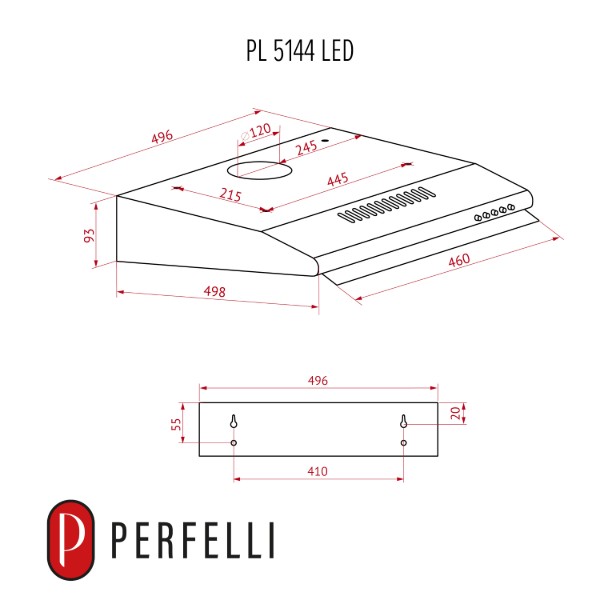 Фото - Вытяжка традиционная Perfelli PL 5144 IV LED