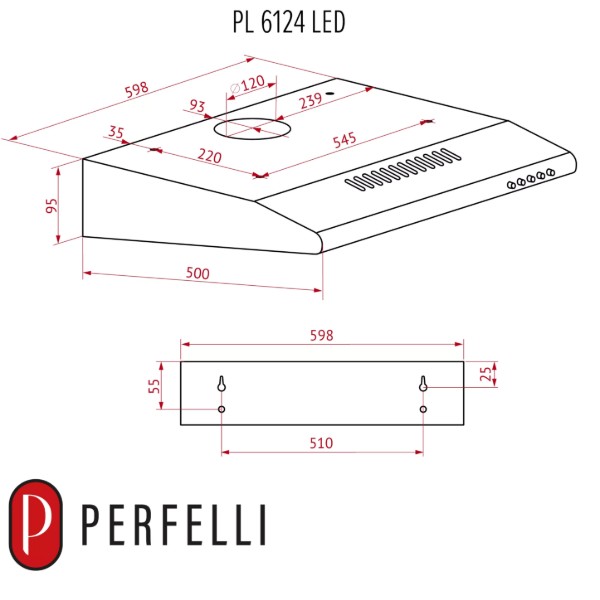 Фото - Вытяжка традиционная Perfelli PL 6124 BL LED