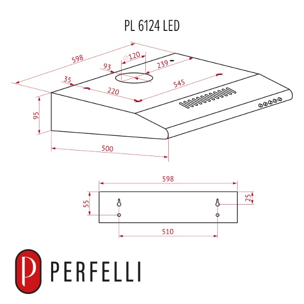 Фото - Вытяжка традиционная Perfelli PL 6124 BR LED