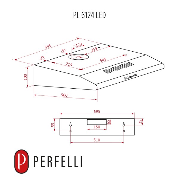 Фото - Вытяжка традиционная Perfelli PL 6124 I LED