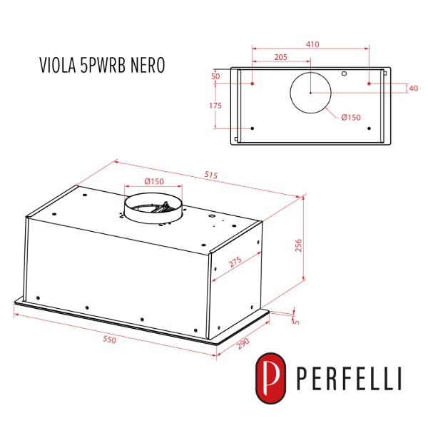 Фото - Витяжка вбудована Perfelli VIOLA 5PWRB NERO