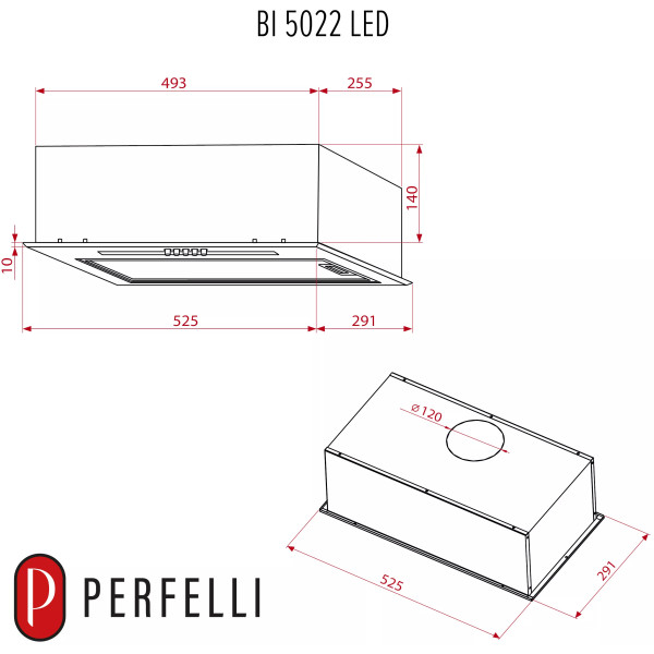 Фото - Витяжка вбудована Perfelli BI 5022 FBL LED