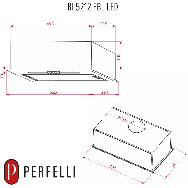 Фото - Витяжка вбудована Perfelli BI 5212 FBL LED