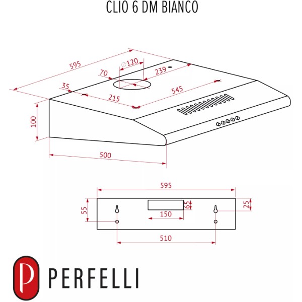 Фото - Вытяжка традиционная Perfelli CLIO 6 DM BIANCO