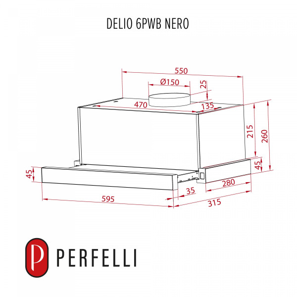 Фото - Вытяжка встраиваемая Perfelli DELIO 6PWB NERO