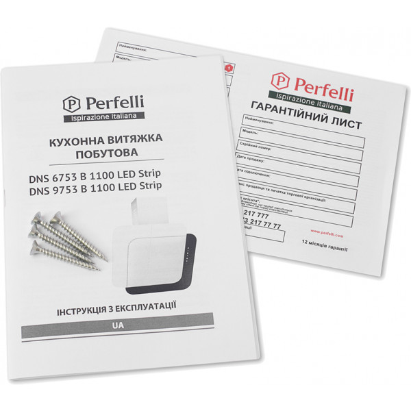 Фото - Вытяжка декоративная Perfelli DNS 6753 B 1100 WH/BL LED Strip