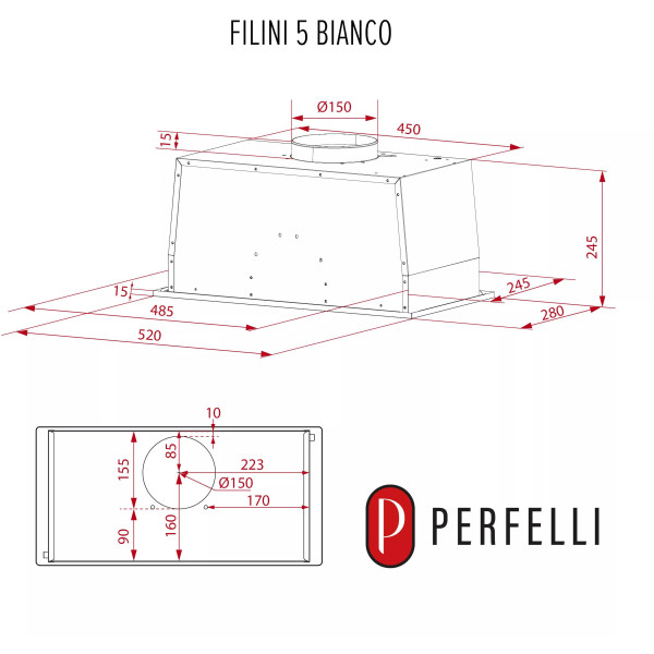 Фото - Вытяжка встраиваемая Perfelli DESIGN FILINI 5 BIANCO