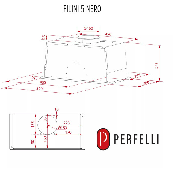 Фото - Вытяжка встраиваемая Perfelli DESIGN FILINI 5 NERO