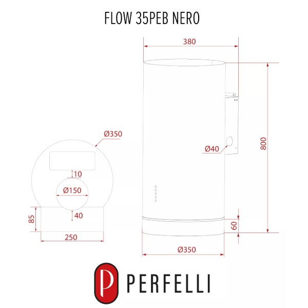 Фото - Витяжка декоративна Perfelli FLOW 35PEB NERO
