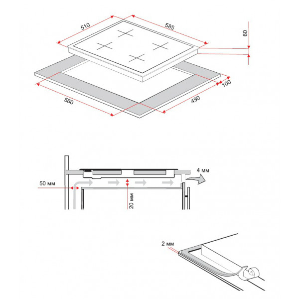 Фото - Варочная панель комбинированная Perfelli HKM 621 W