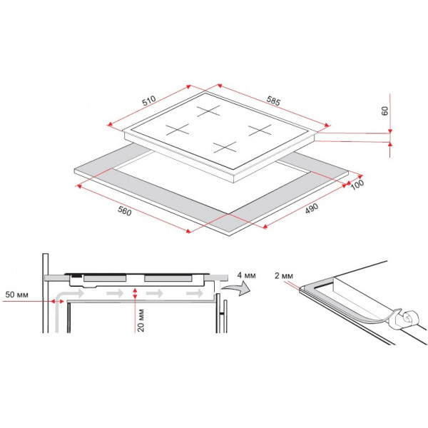 Фото - Варочная панель комбинированная Perfelli HKM 627 W