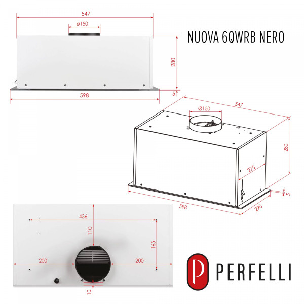 Фото - Вытяжка встраиваемая Perfelli NUOVA 6QWR BIANCO SILENZIO