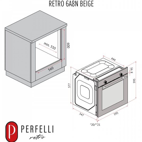 Фото - Духова шафа Perfelli RETRO 6A8N BEIGE
