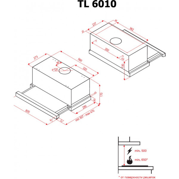 Фото - Вытяжка встраиваемая Perfelli TL 6010 W