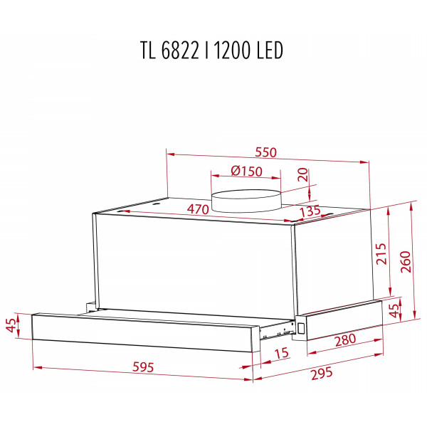 Фото - Вытяжка встраиваемая Perfelli TL 6822 I 1200 LED