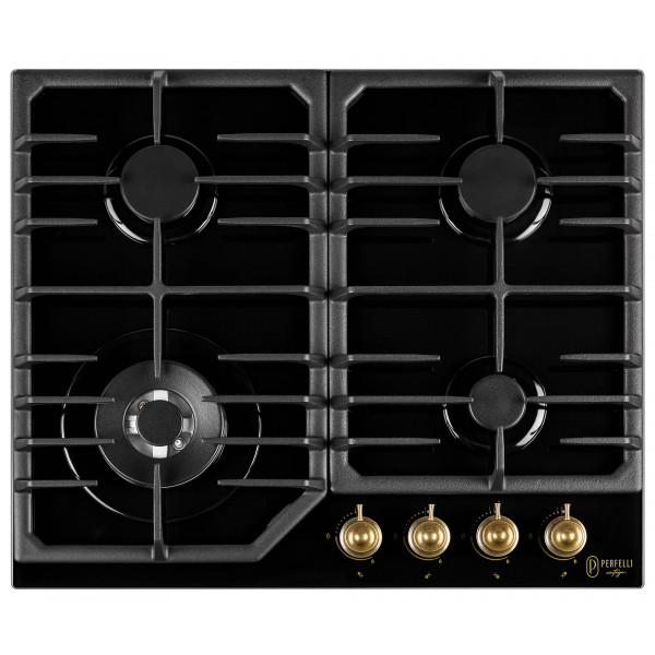 Фото - Варильна поверхня газова Perfelli VINTAGE GW69C NERO Фото - Варильна поверхня газова Perfelli VINTAGE GW69C NERO