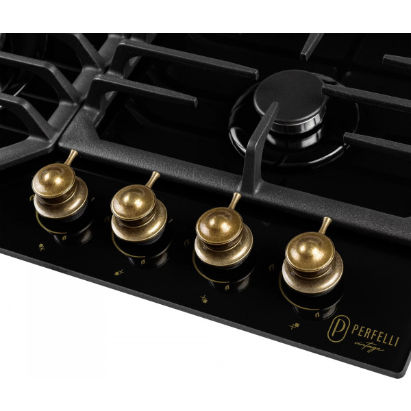 Фото - Варильна поверхня газова Perfelli VINTAGE GW69C NERO