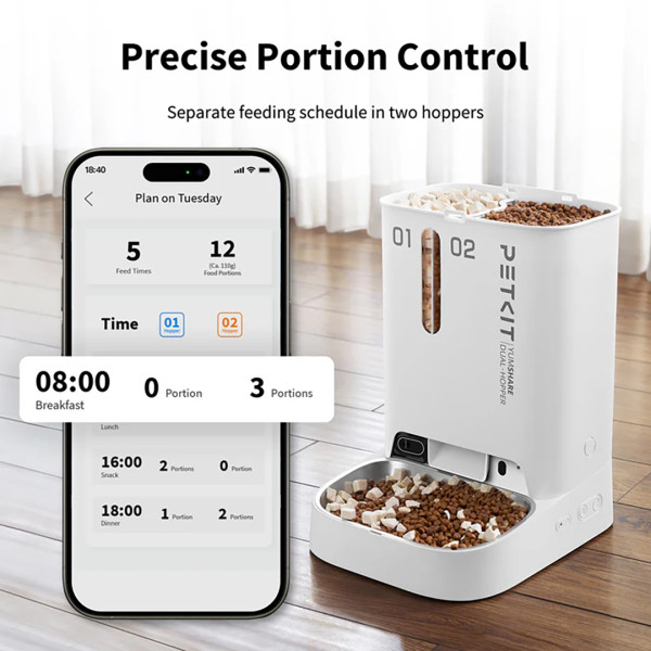 Фото - Смарт-годівниця для тварин PETKIT YumShare Dual-hopper with Cam (P591)