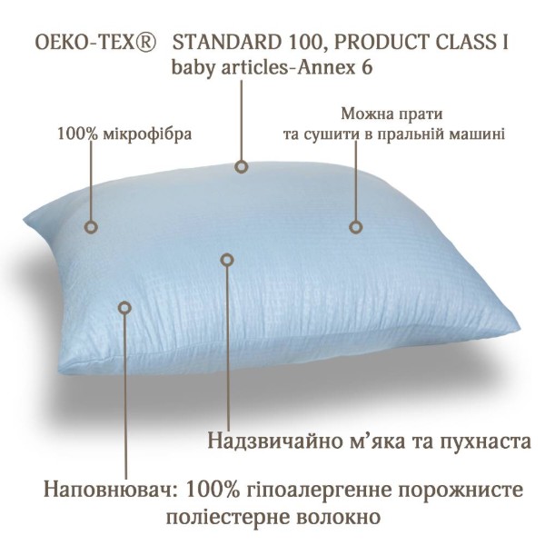 Фото - Подушка стандартна Interscalit Series Blue 70х70 (PG02120)