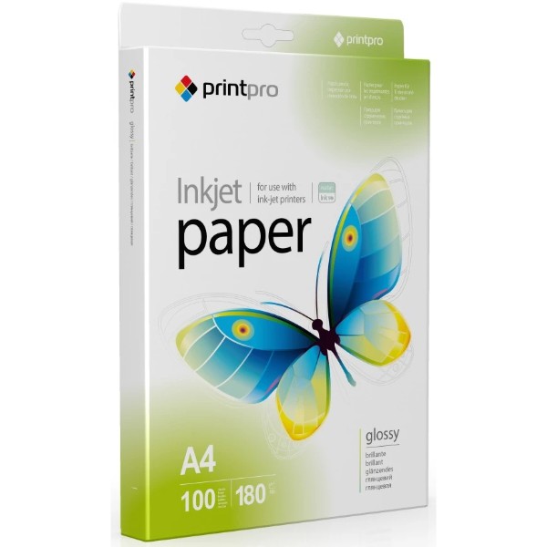 Фото - Фотопапір PrintPro 180g/m2, A4, 100л (PGE180100A4)