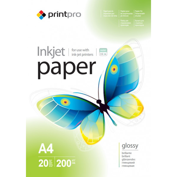 Фото - Фотопапір PrintPro 200g/m2, A4, 20л (PGE200020A4)