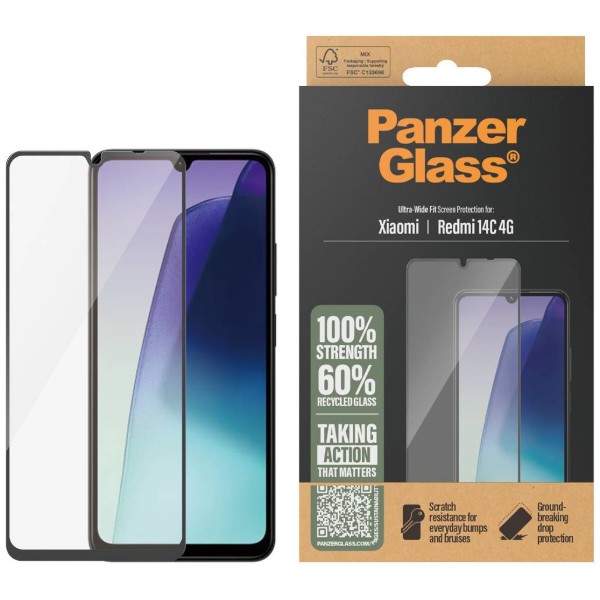 Фото - Захисне скло для смартфону PanzerGlass Screen Protector Xiaomi 14C 4G, Ultra-Wide Fit (PG_PGRNUWFG58421)
