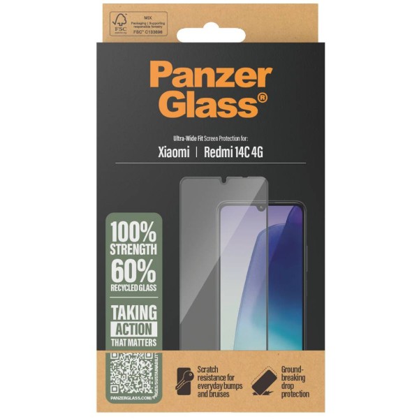 Фото - Захисне скло для смартфону PanzerGlass Screen Protector Xiaomi 14C 4G, Ultra-Wide Fit (PG_PGRNUWFG58421)