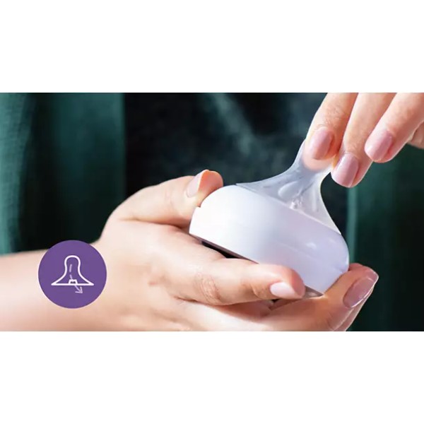 Фото - Малий потік соска дитяча силіконова Philips Avent Natural, 0 міс, 2 шт. (SCY961/02)