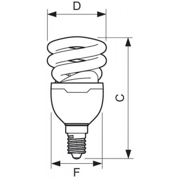 Фото - Лампочка люминесцентная компактная Philips E14 8W 220-240V WW Tornado T2 mini (1+1)