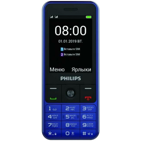 Фото - Мобильный телефон Philips Xenium E182 Dual Sim Blue