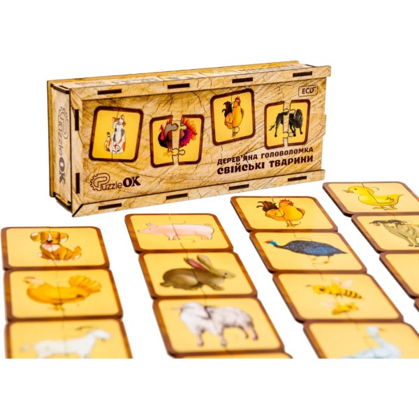 Фото - Настольная игра (3-4 года) PuzzleOk Деревянная игра с наклейками Мока Бока (Puz-88893)