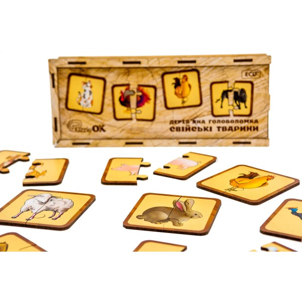 Фото - Настольная игра (3-4 года) PuzzleOk Деревянная игра с наклейками Мока Бока (Puz-88893)