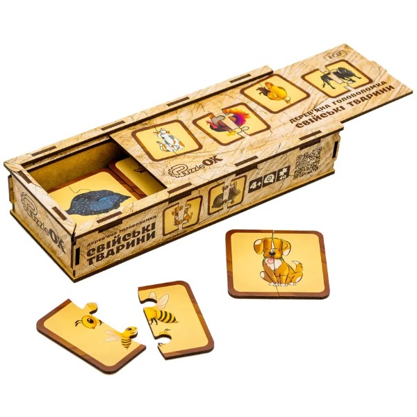 Фото - Настольная игра (3-4 года) PuzzleOk Деревянная игра с наклейками Мока Бока (Puz-88893)