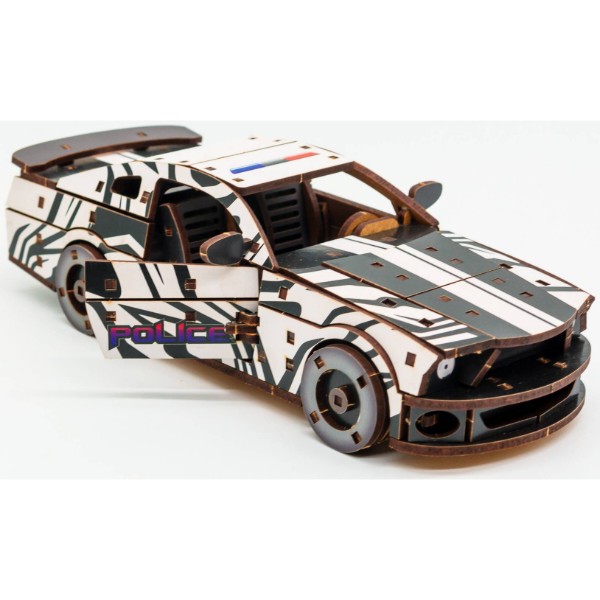 Фото - 3D пазли PuzzleOk "Muscle Car" 162 дет., білий колір поліція (Puz-00639)