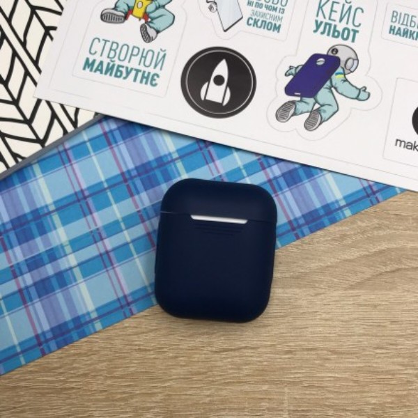 Фото - Чохол для навушників MakeFuture Apple AirPods 1/2 Silicone Blue (MCL-AA1/2BL)