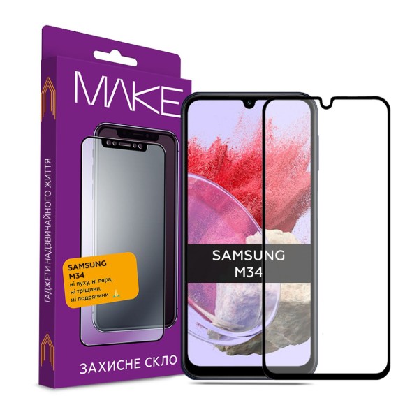 Фото - Захисне скло для смартфону MAKE Full Glue Samsung M34 (MGF-SM34)