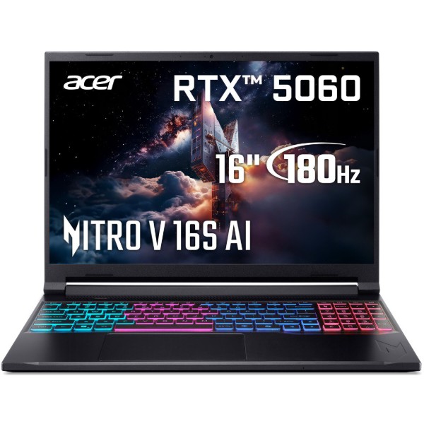 Фото - Ноутбук ігровий Acer Nitro V 16S AI ANV16S-41-R9TG (NH.U03EU.003) Obsidian Black