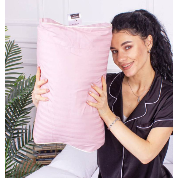 Фото - Подушка ортопедична MirSon №4184 Satin Stripe 30-0007 Pink KIDDY (2200006423980)